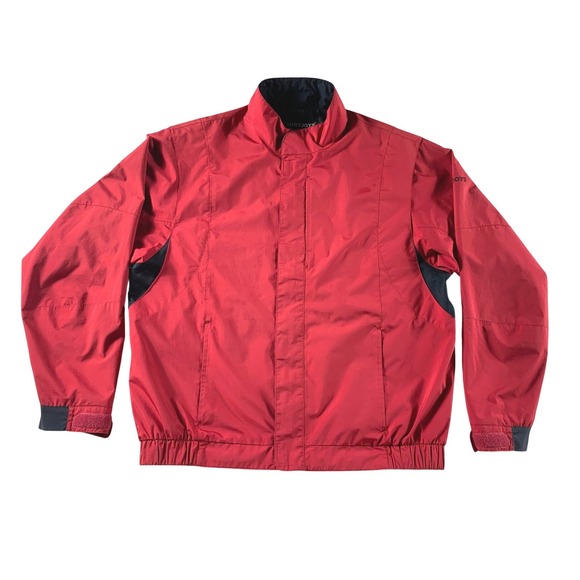 FootJoy DryJoys Golf Jacket Men Red Large Full Zip Lined Windbreaker Rain Coat